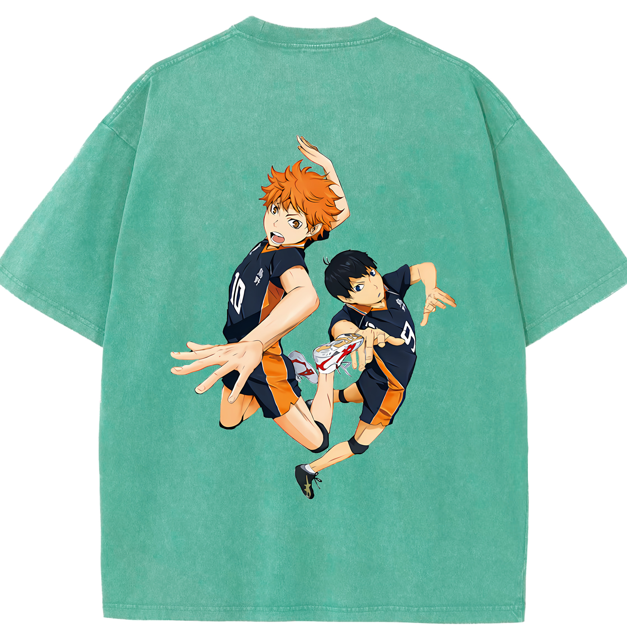 （画像用） ハイキュー!! Haikyu!! 綿100% ヴィンテージ風 半袖Tシャツ（背面プリント）